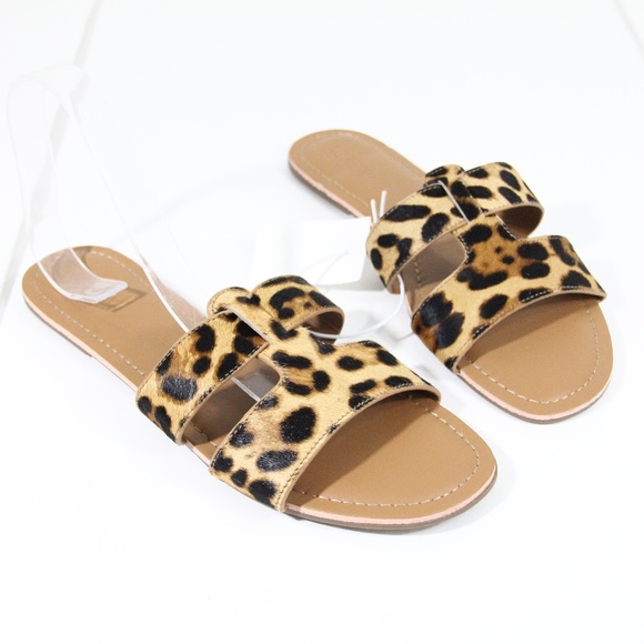 J. Crew Sandals NEW Women Animal Print Flat Slide